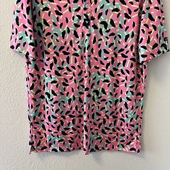 Bad Birdie Men's Polo Shirt Size Medium Short Sleeve Performance Golf 80's Retro - Picture 7 of 13